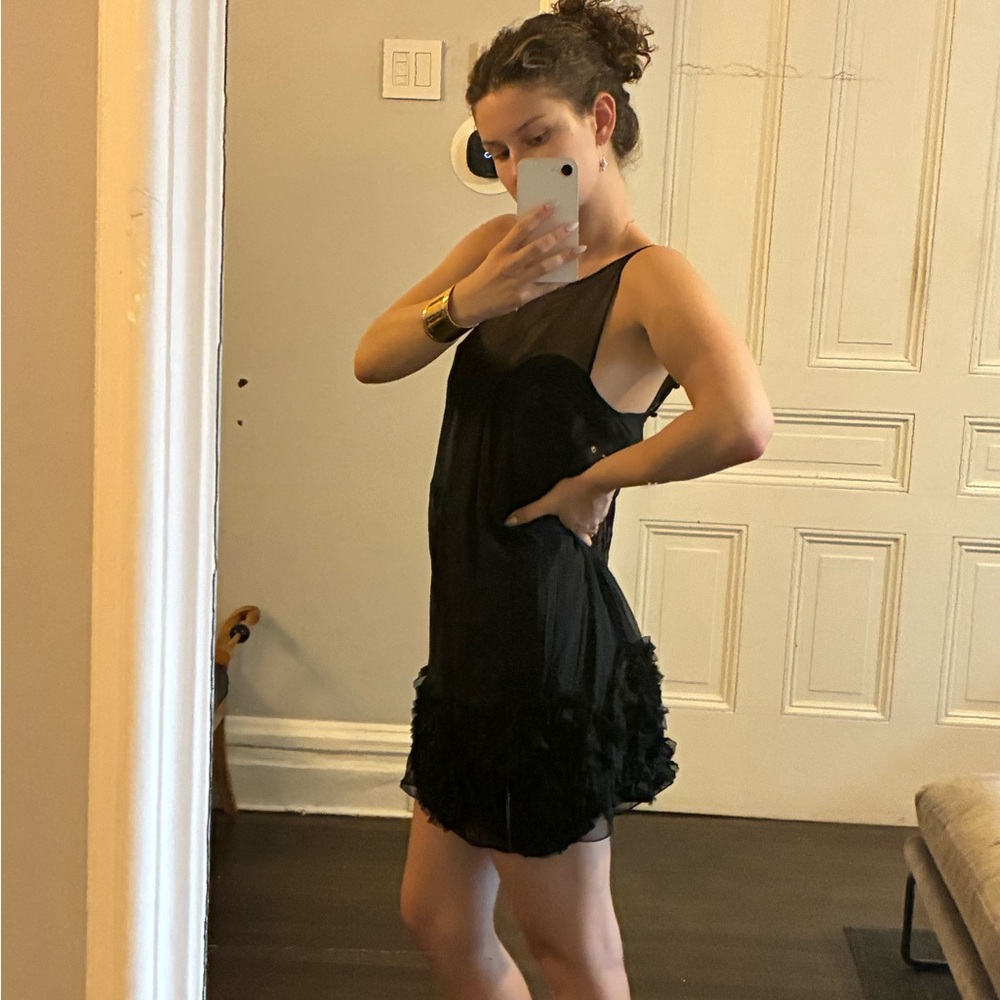 Elegant Black Sheer Nightgown